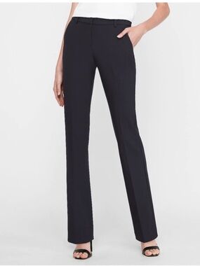 Express Tall Columnist Barely Boot Mid-Rise Trouser Pant Career Stretch Navy 14L